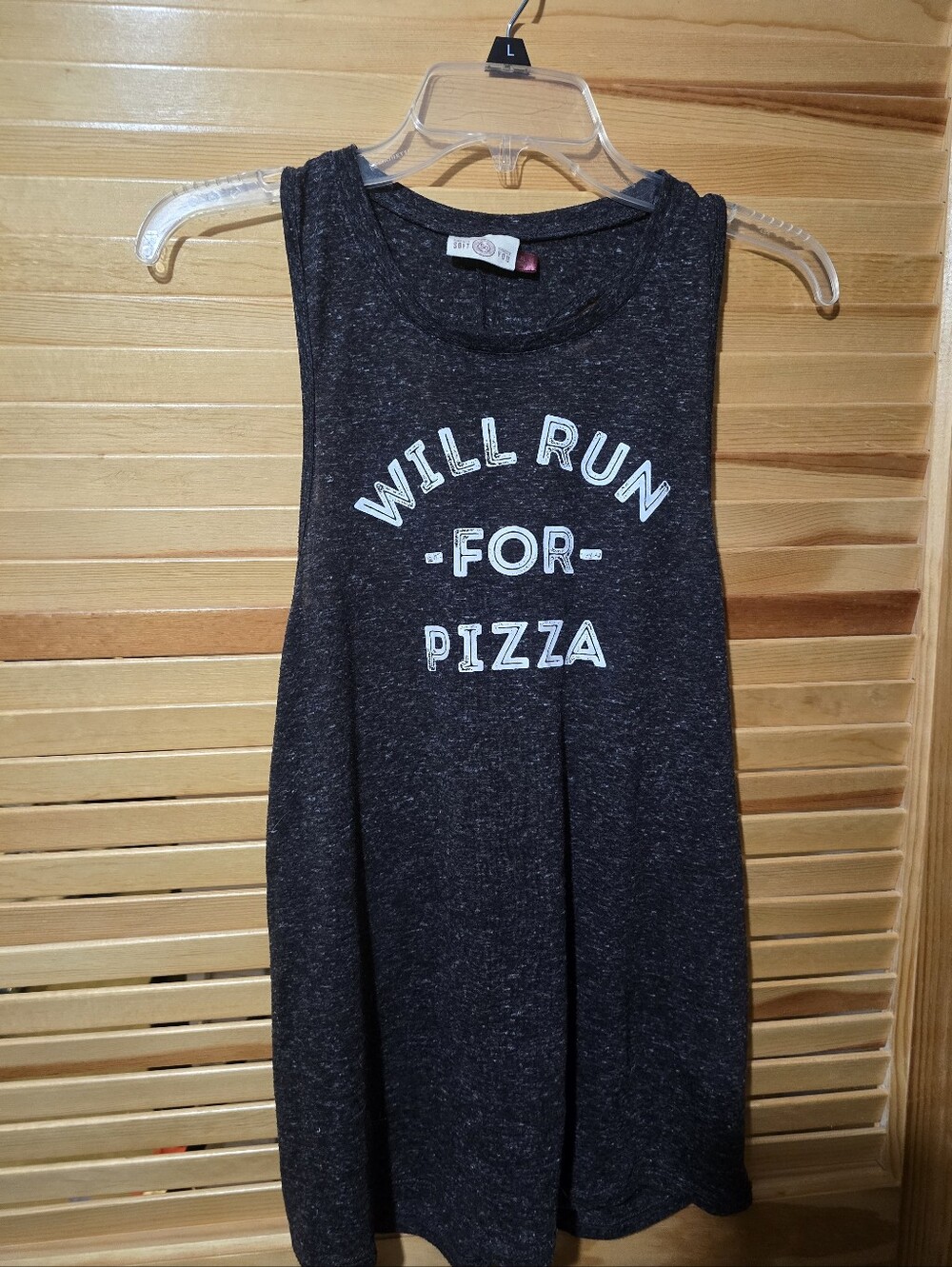 SO Authentic American Heritage Workout Tank Top Sz XL - Will Run For Pizza